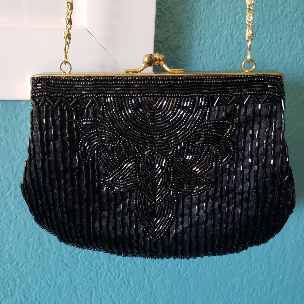 Vintage 40s beaded evening bag
